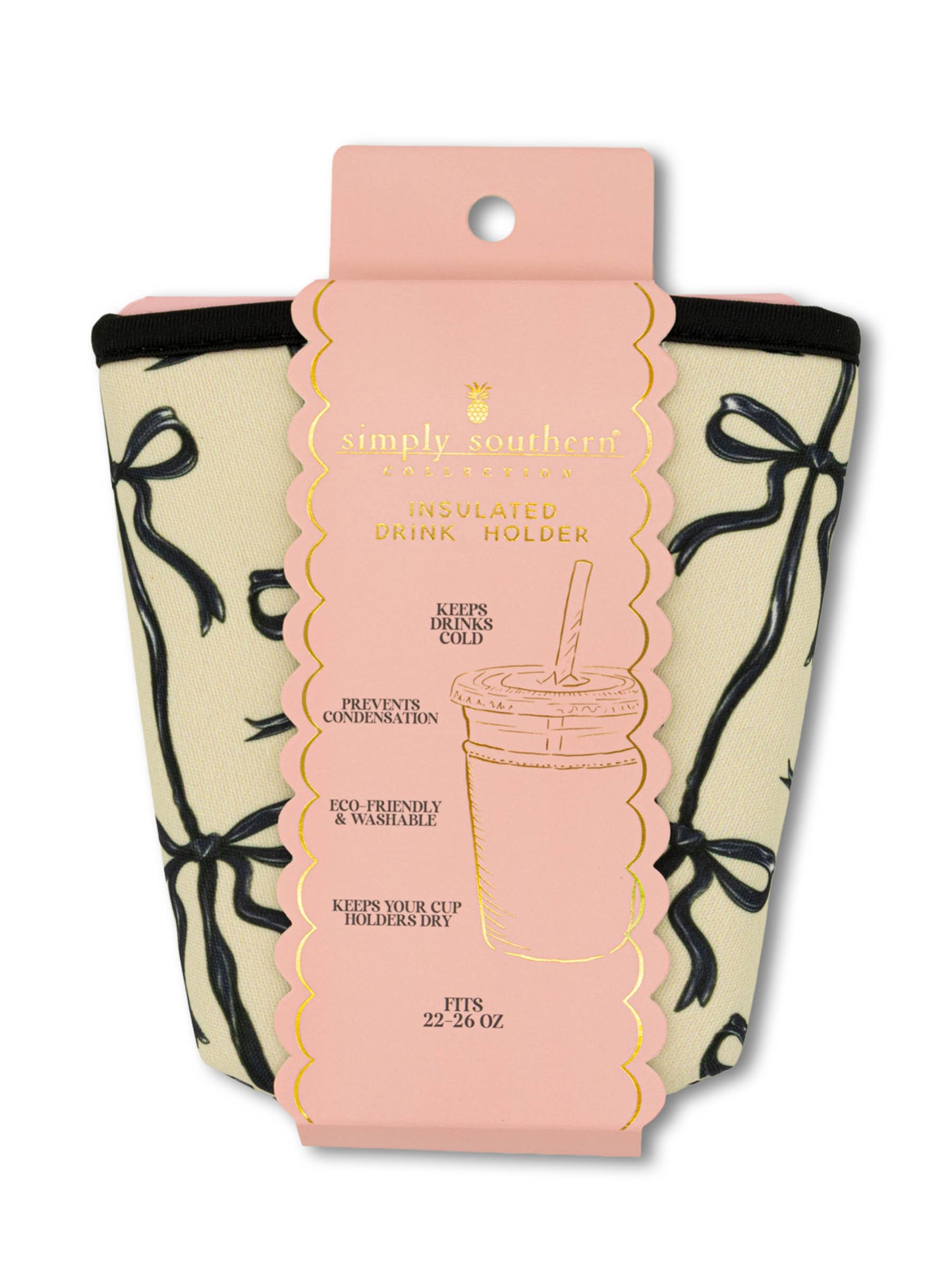 Drink Sleeve, Black Bow