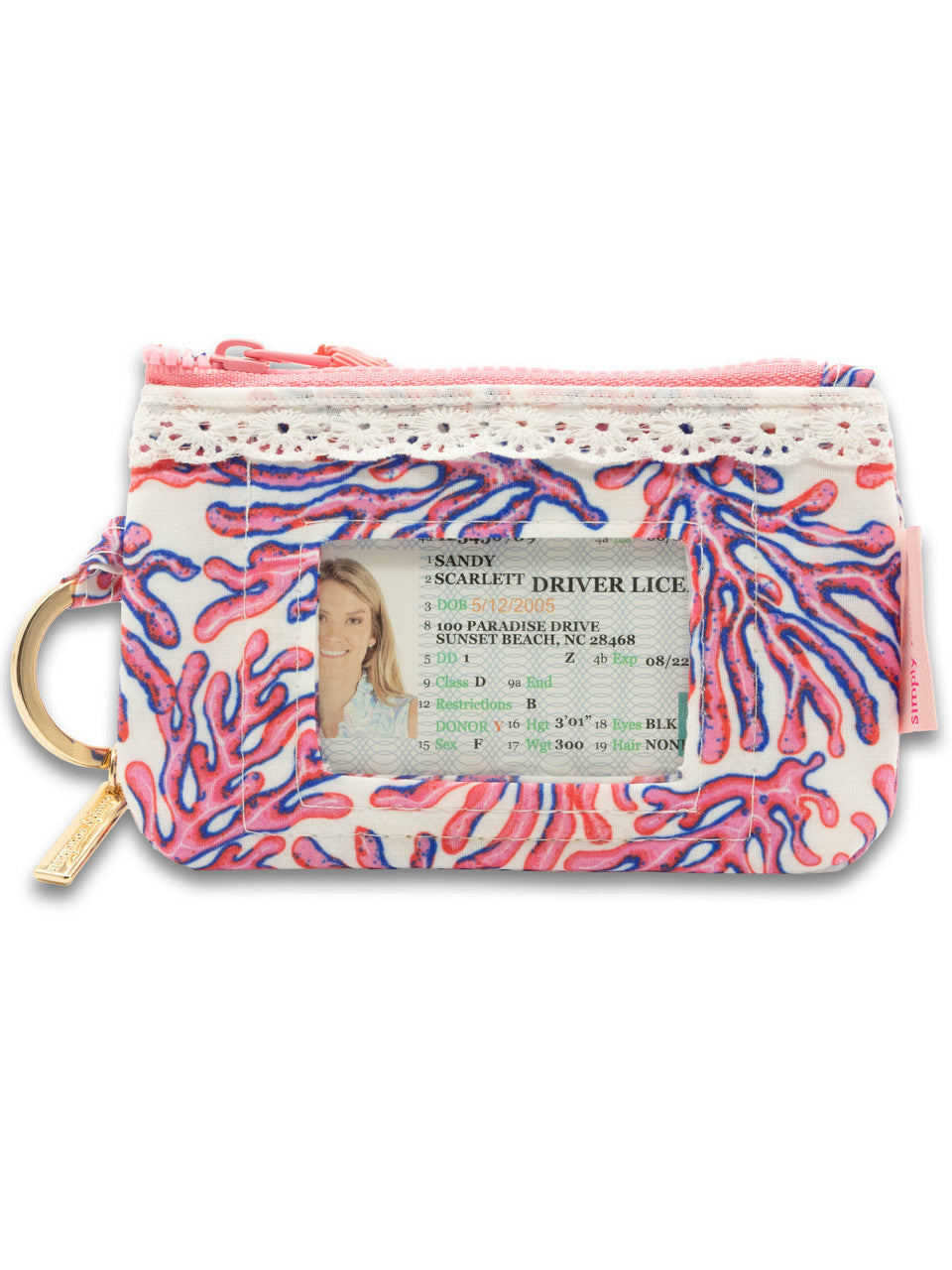 ID Wallet, Lace Coral
