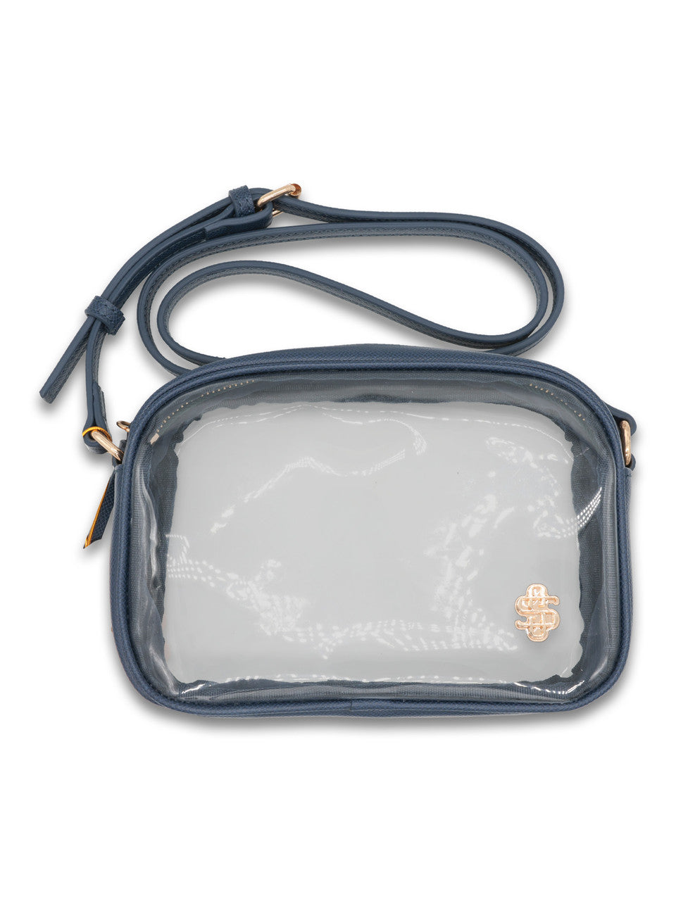 Faux Leather Stadium Bag, Navy