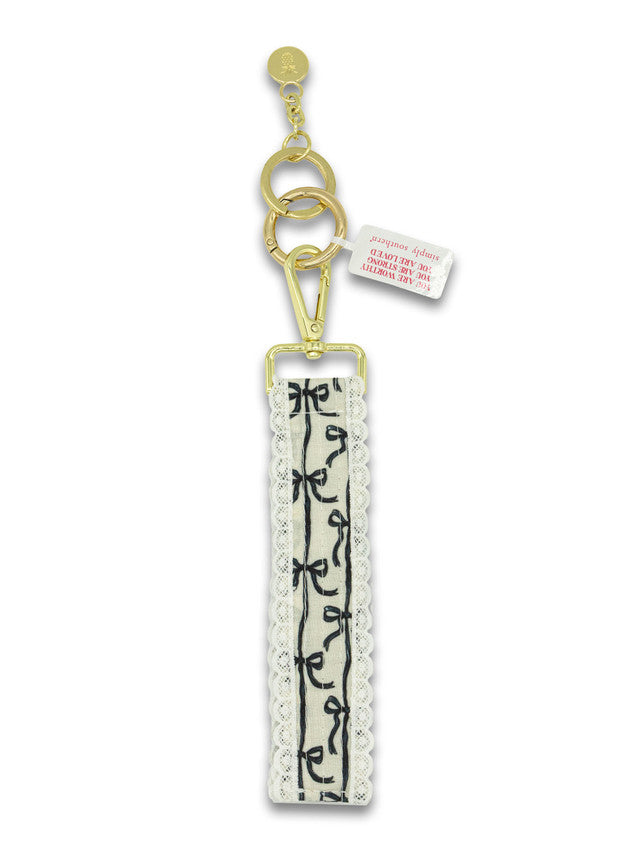 Lace Keyfob, Black Bow