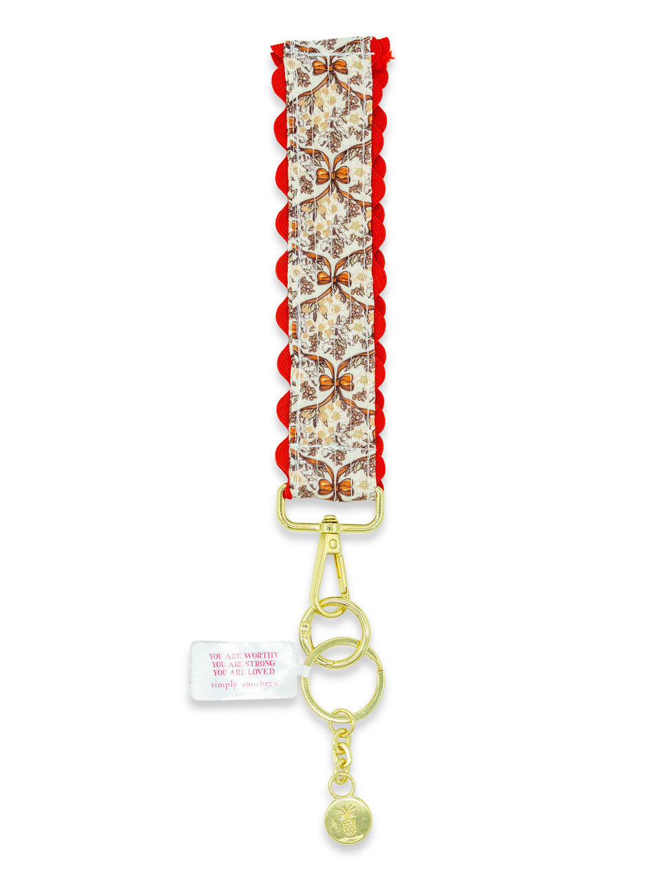 Ricrac Keyfob, Brown Bows