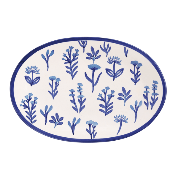 Blue Floral Platter