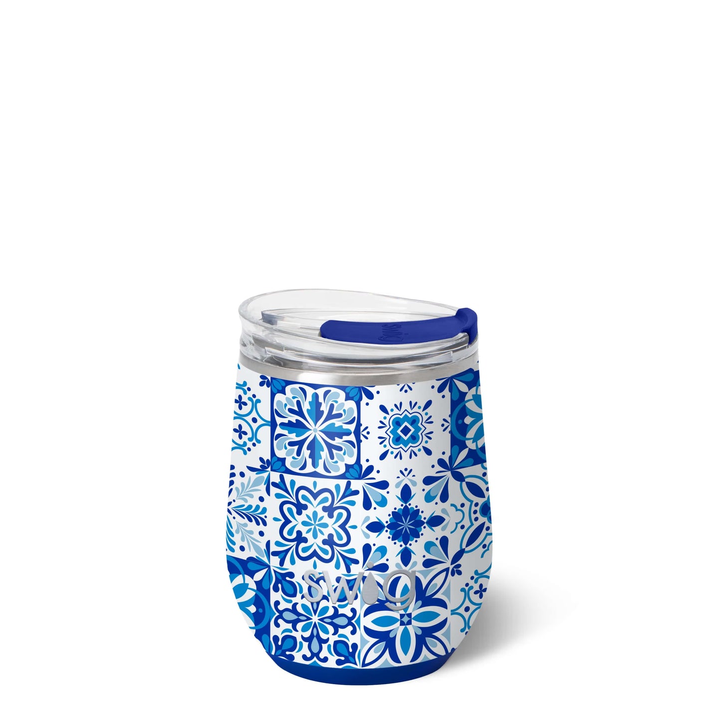 Indigo Tiles Stemless Wine Cup 12oz