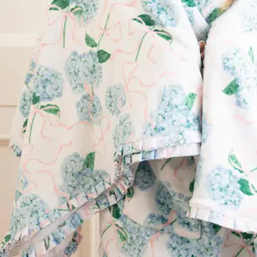 Luxe 56x60" Throw Blanket - Hydrangea Ribbons