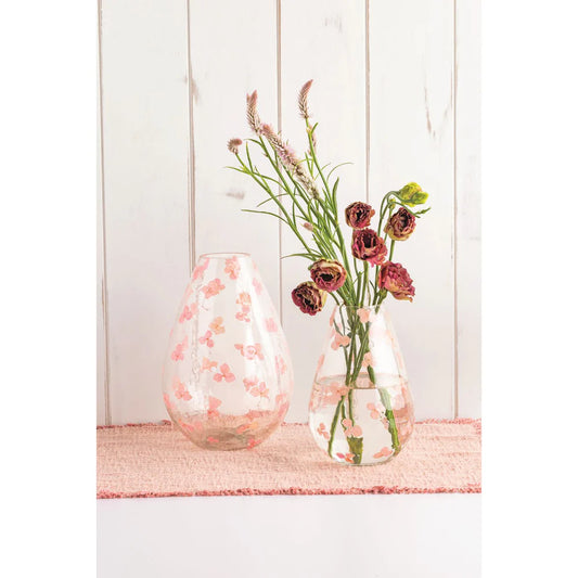 Lg Pink Pressed Flower Vase