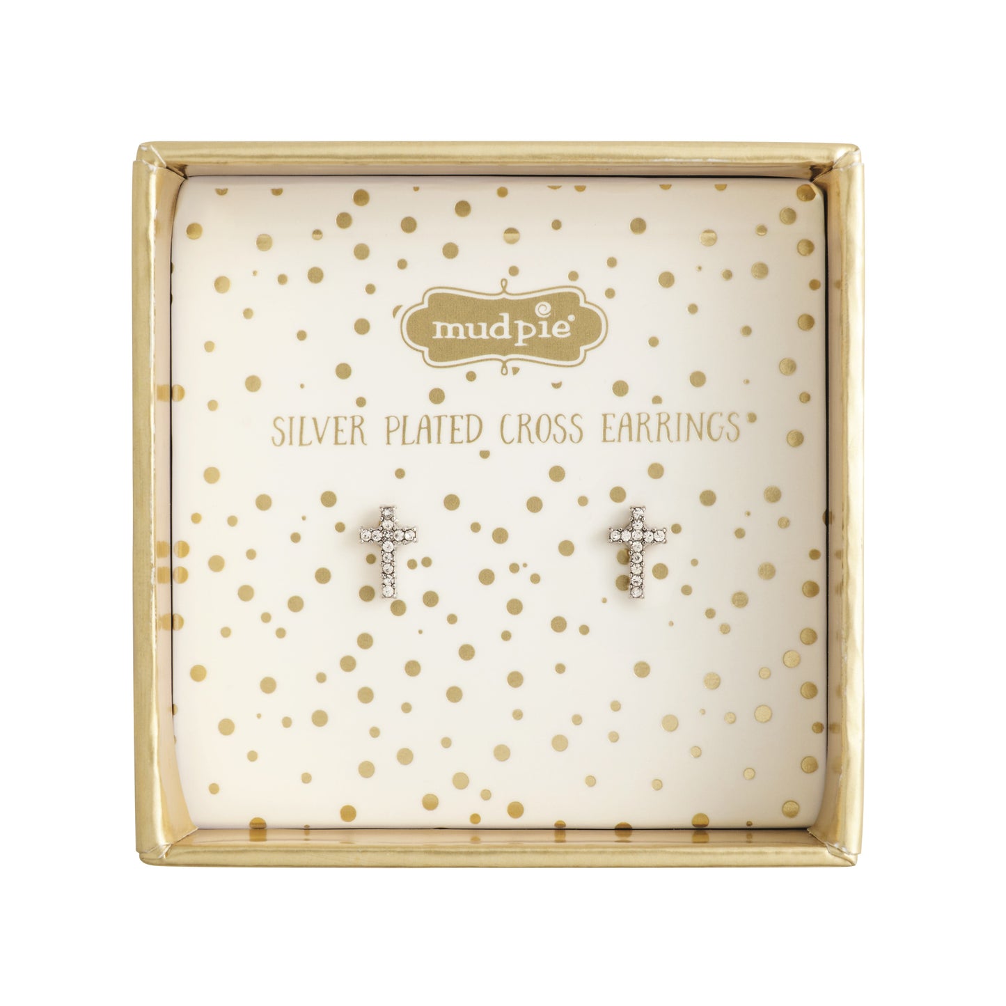Silver Cross Stud Earrings