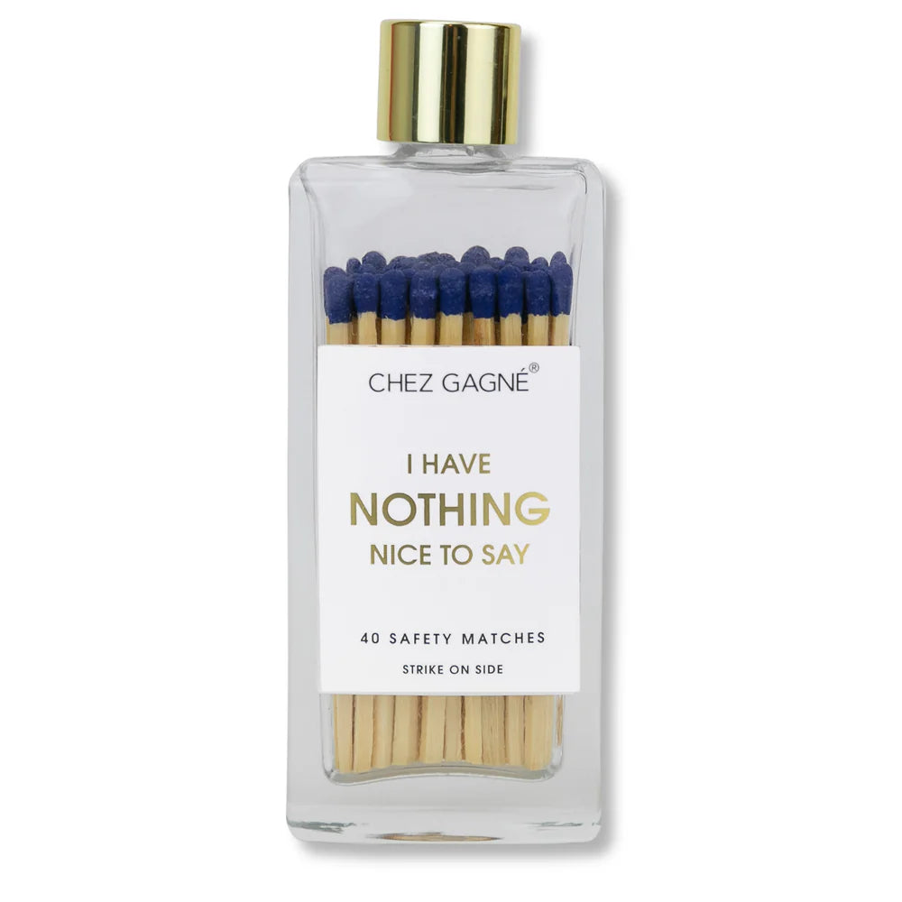 I Have Nothing Nice to Say - Navy Matches in Glass Bottle