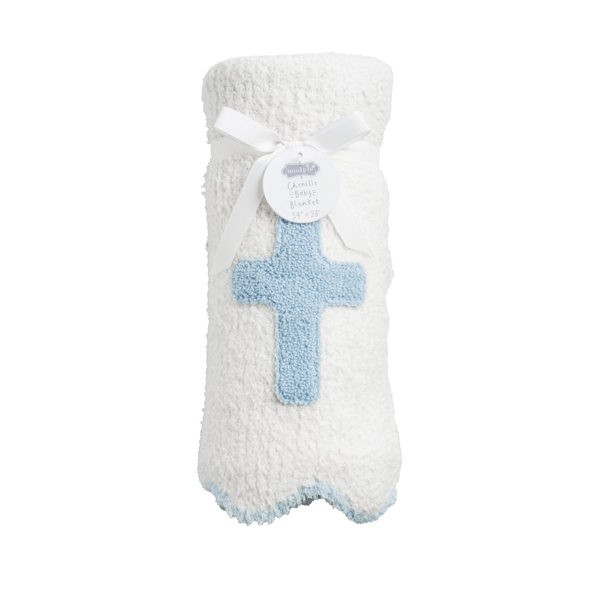 Blue Cross Chenille Blanket
