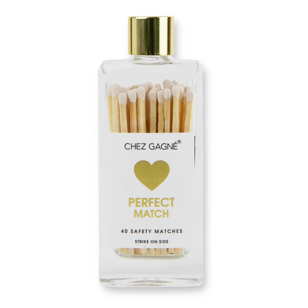 Perfect Match Heart - White Matches in Glass Bottle