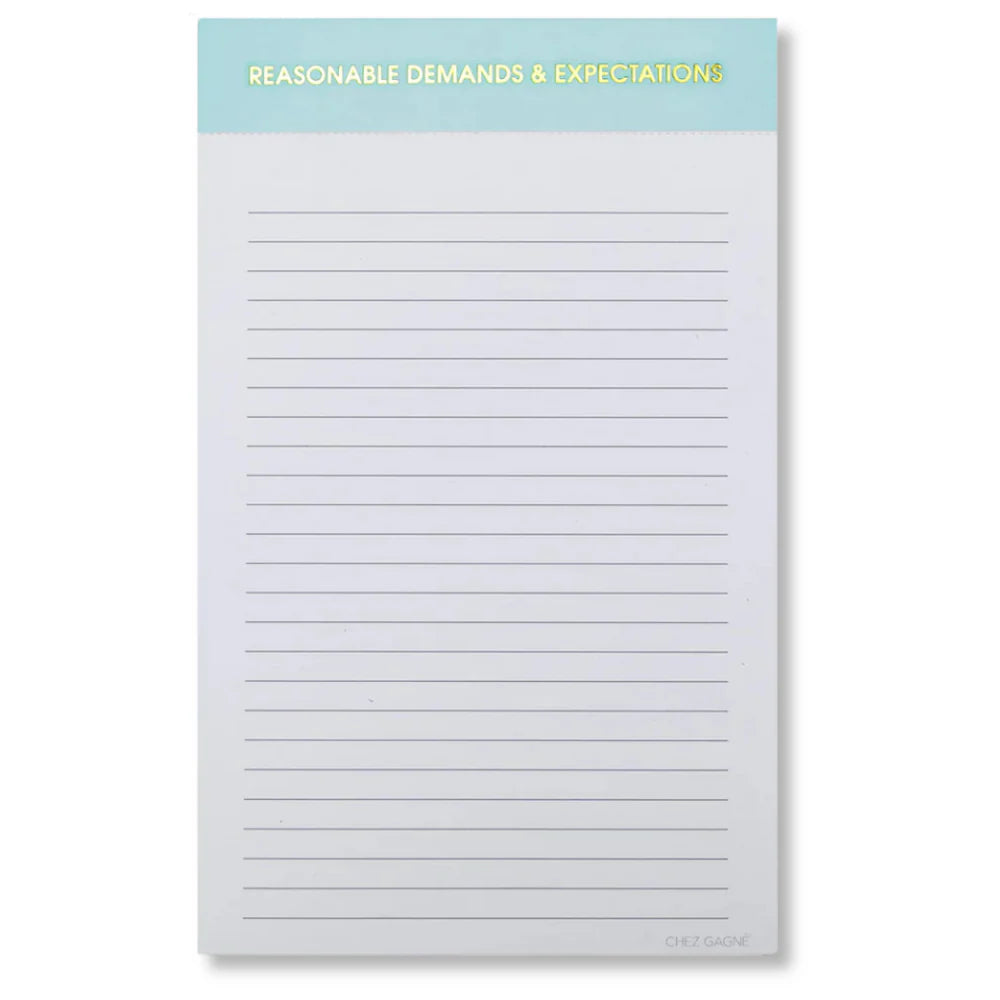 Reasonable Demands and Expectations Notepad