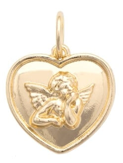 Shiny Gold Cupid Heart Charm