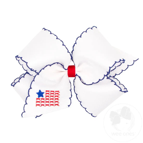 King Moonstitch Bow, Patriotic Embroidery Flag