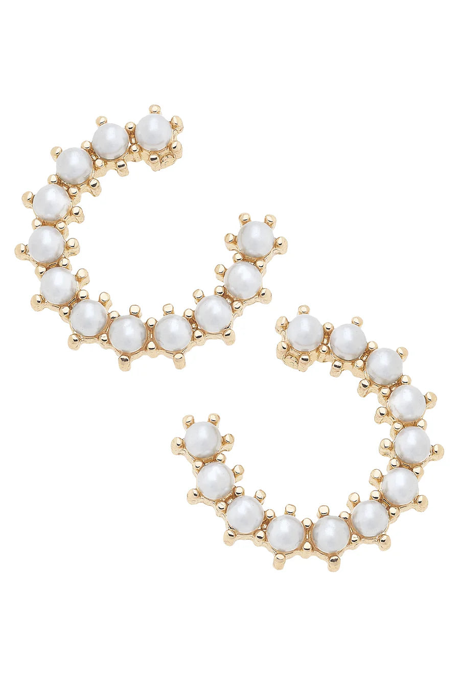 Helena Pearl-Studded Earrings in Ivory