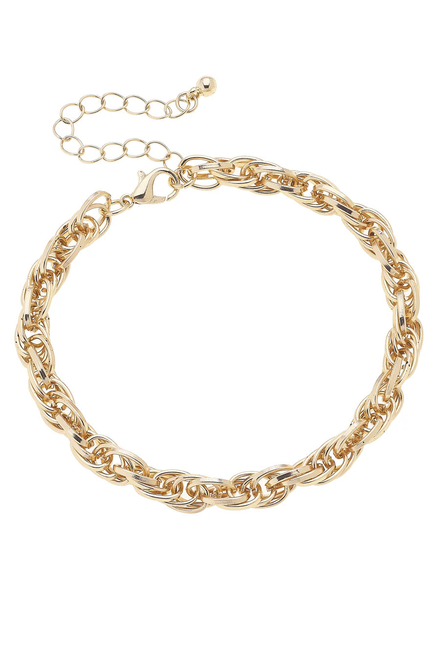 Camille Multi Link Rope Chain Bracelet in Shiny Gold