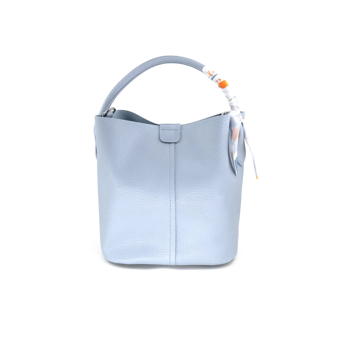Scarf Bucket Purse, Blue Large