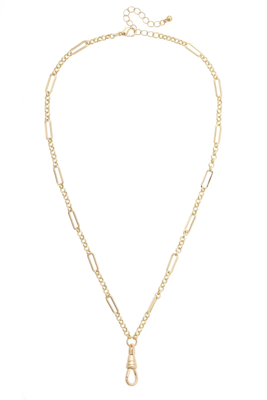 Annie Multi Link Charm Necklace Base in Shiny Gold