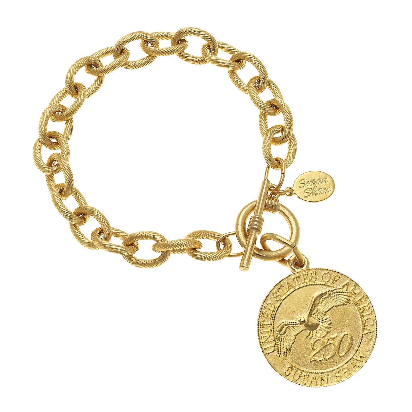 Gold USA 250 Coin Toggle Bracelet