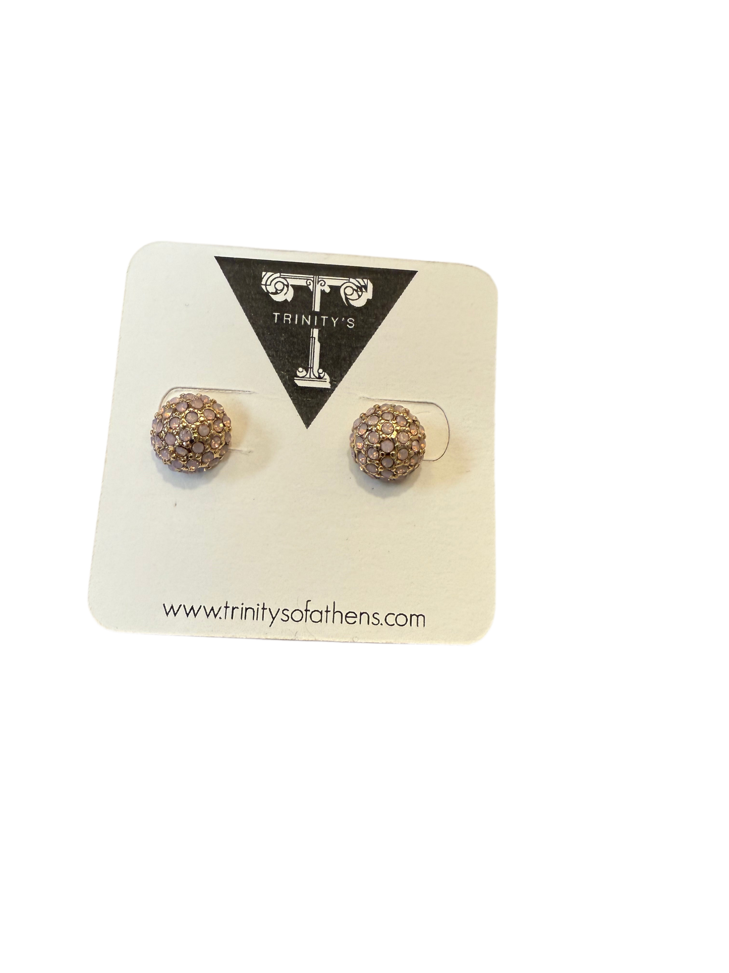 Pink Pave Earring Studs