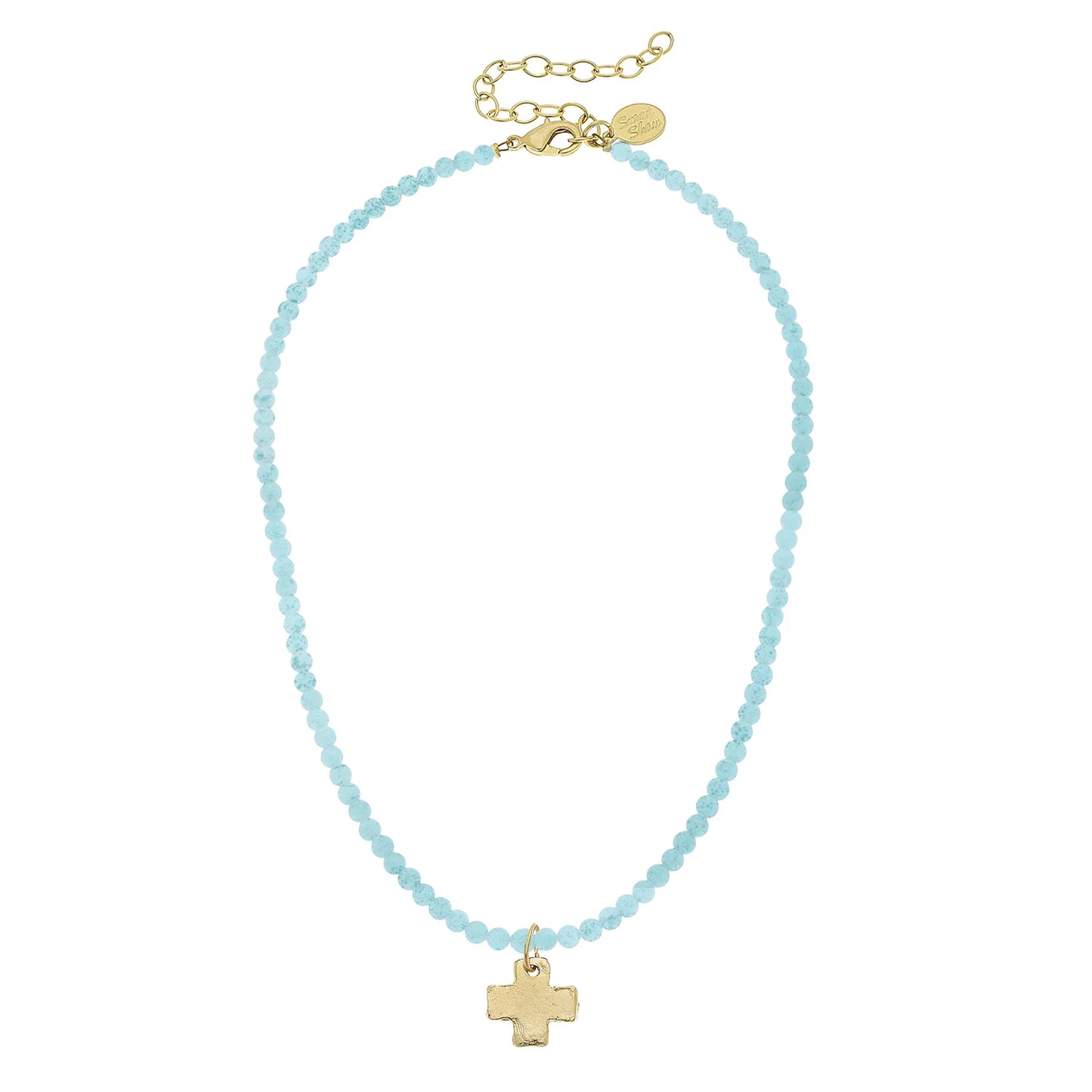 Alys Cross Necklace, Acqua