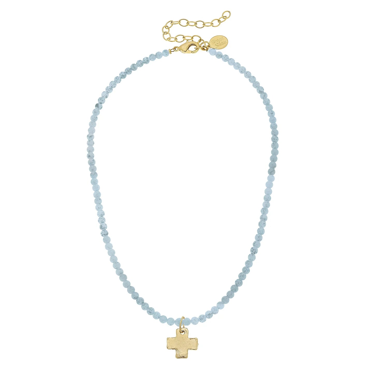 Alys Cross Necklace, Gray