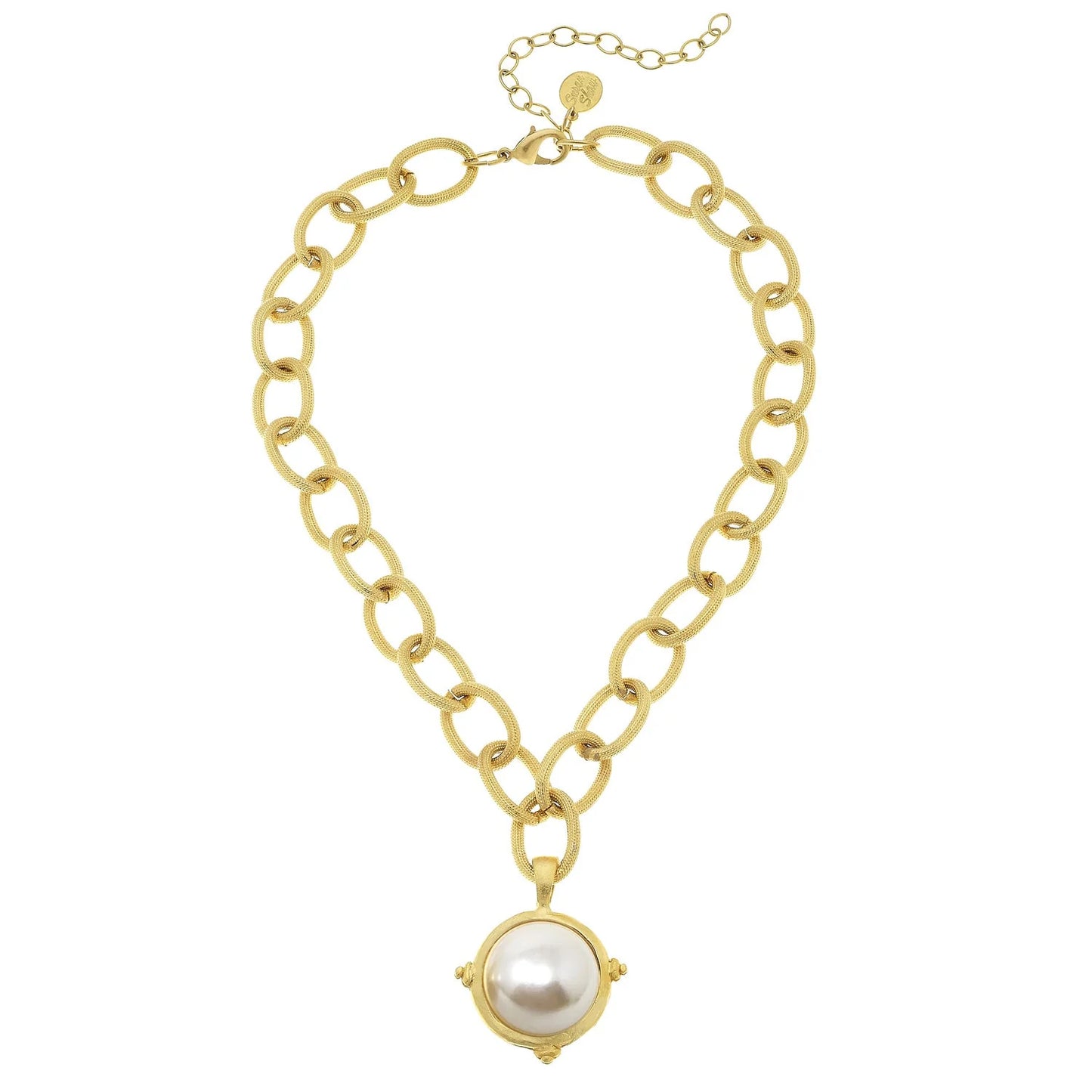 Pearl Cab Gold Chain Necklace