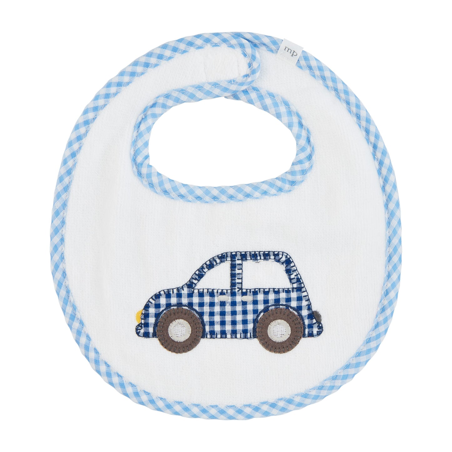 Car Applique Terry Bib, Blue