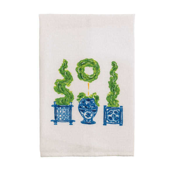 Painted Three Topiary Towel
