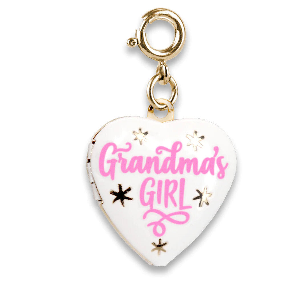 Gold Grandma's Girl Heart Locket Charm