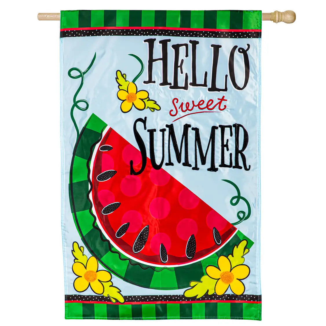 Hello Sweet Summer Applique House Flag