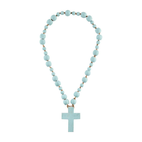 Blue Decorative Beaded Cross