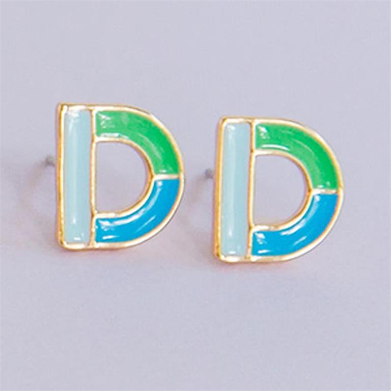Olivia Initial Earrings D