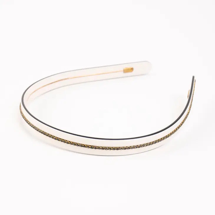 Acetate/Crystal Headband White/Black