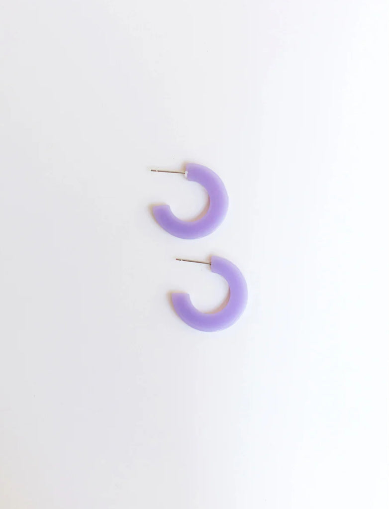 Classic Acrylic Hoops Small Violet