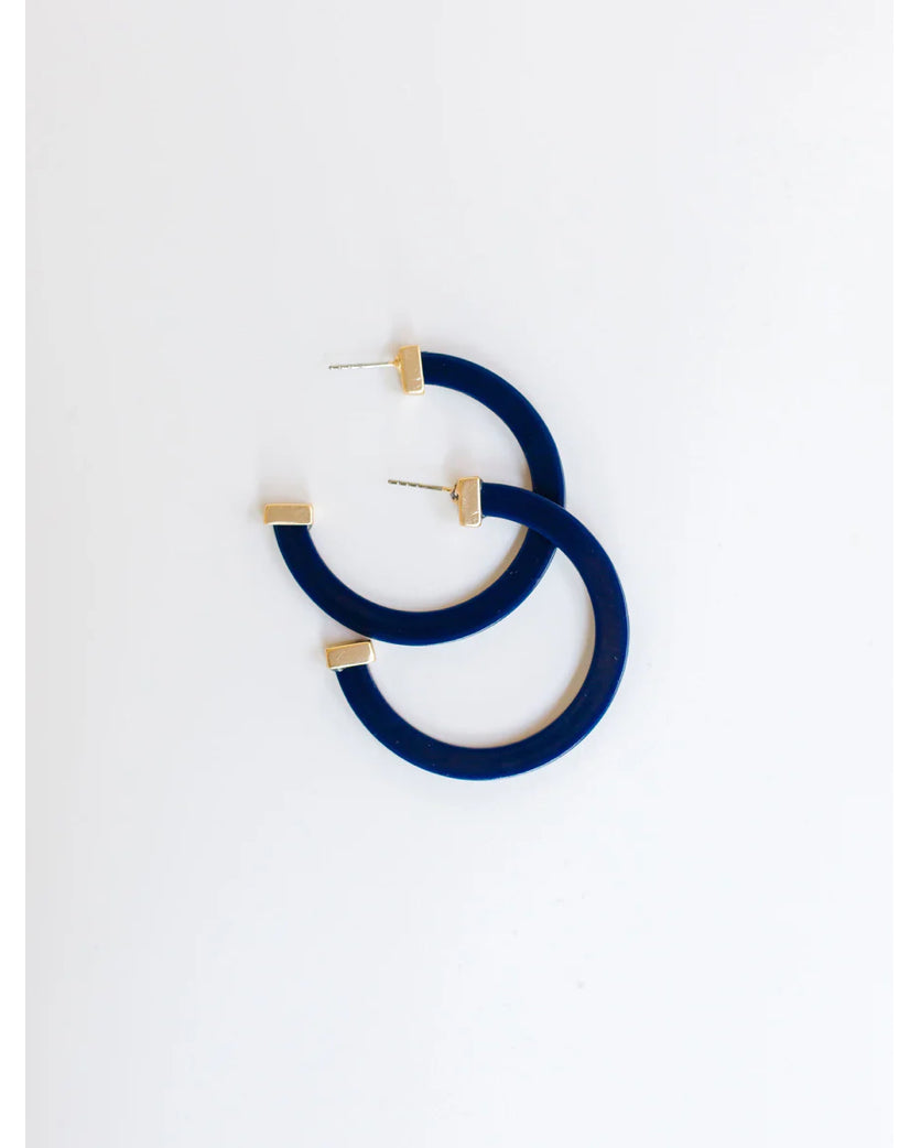Classic Acrylic Hoops Large Navy