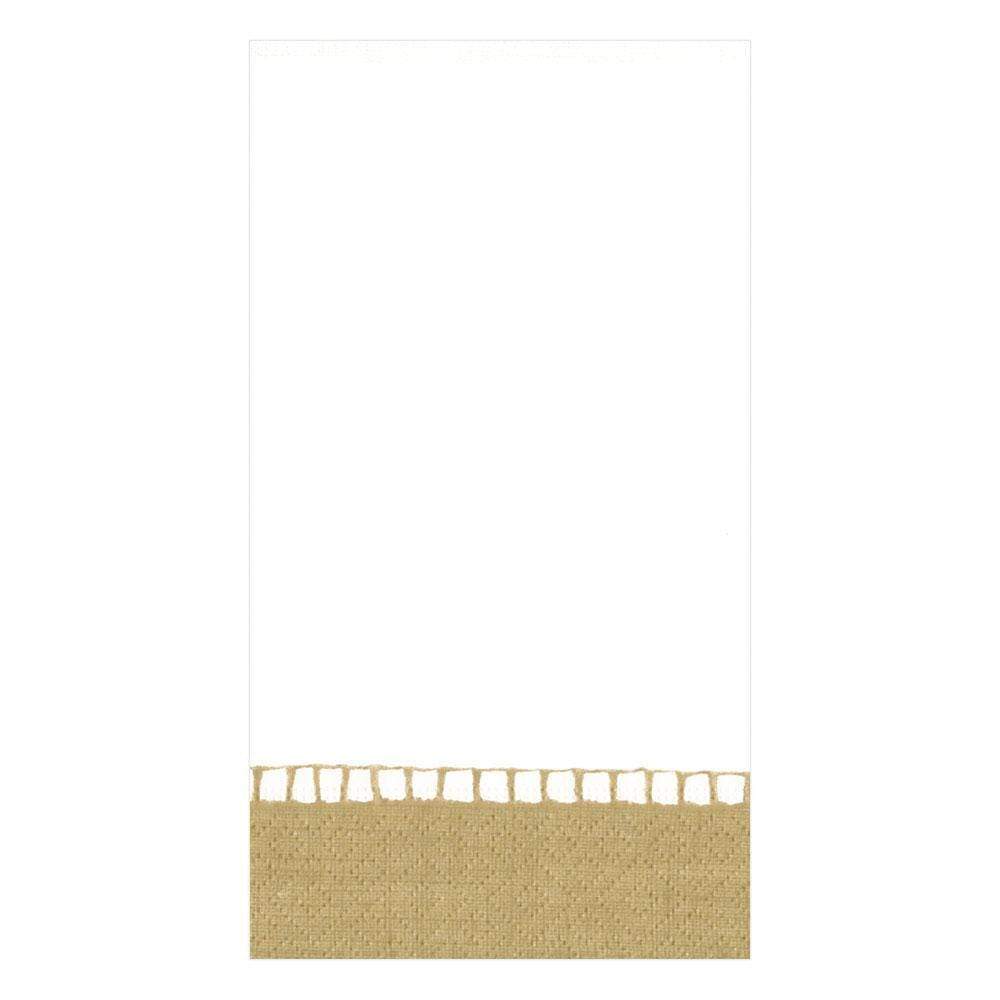 Guest Towel Napkins, Linen Border Gold