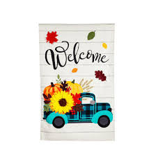 Fall Plaid Truck House Flag