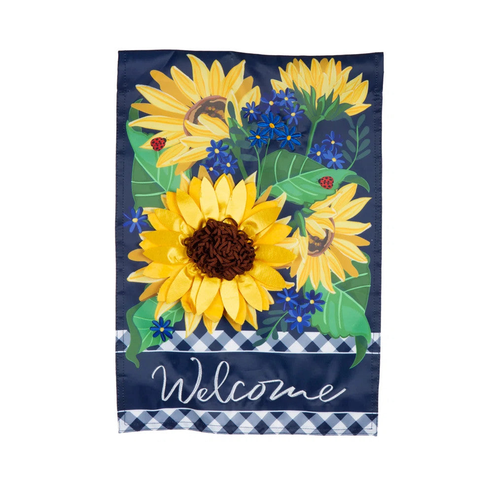 Sunflower Welcome Garden Flag
