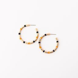 Earrings Nellie, Navy & Orange M