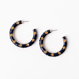 Earrings Justine, Navy & Orange L