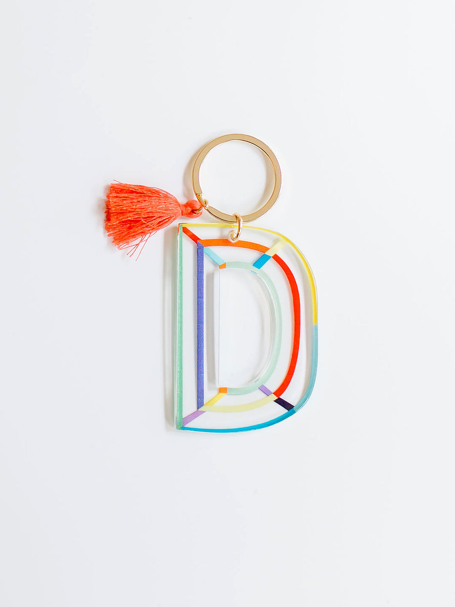 Colorful Acrylic Initial Keychain D