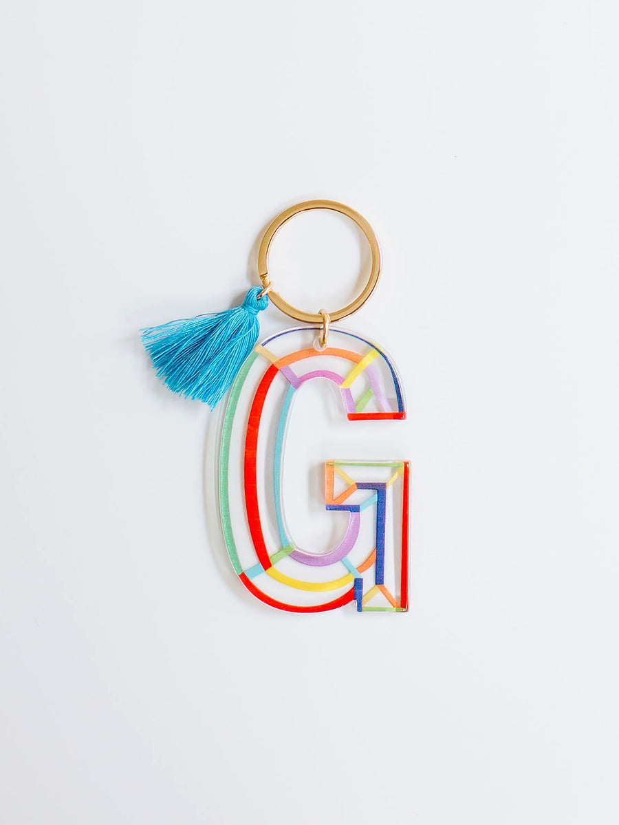 Colorful Acrylic Initial Keychain G