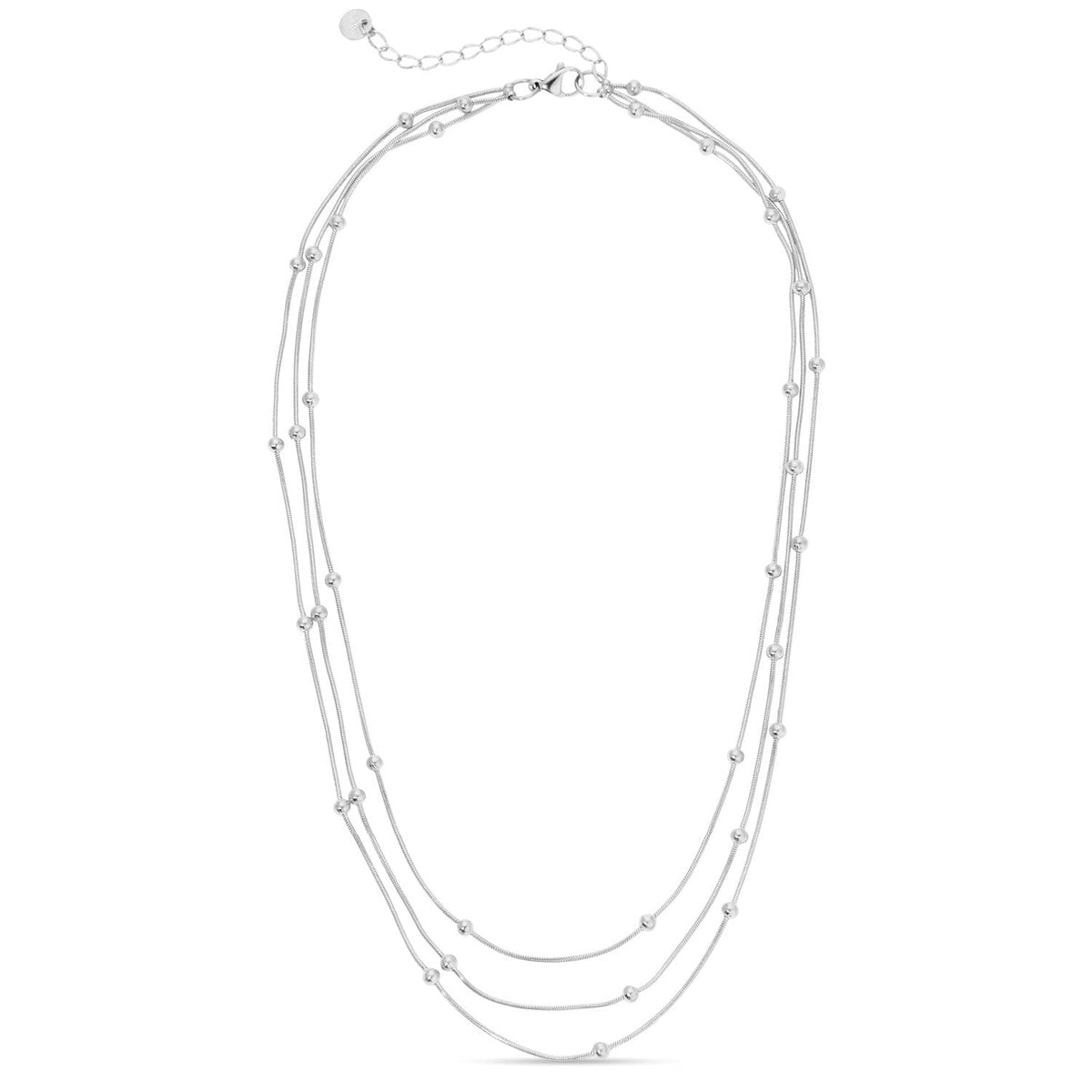 Simplicity Layered Up, Triple Layer Necklace, Silver