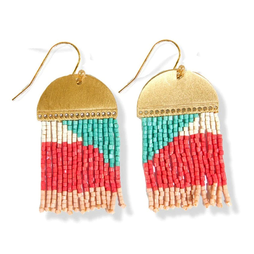 Birdie Abstract Beaded Earrings Coastal