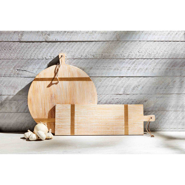 Gold Strapped Rectangle Wood Board