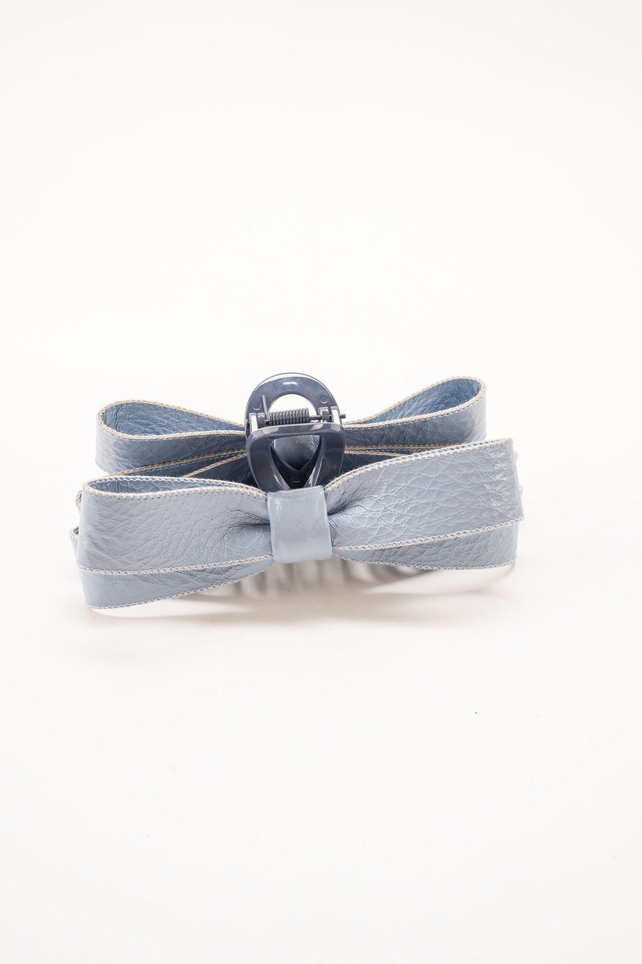 Paige Bow Hair Claw Blue