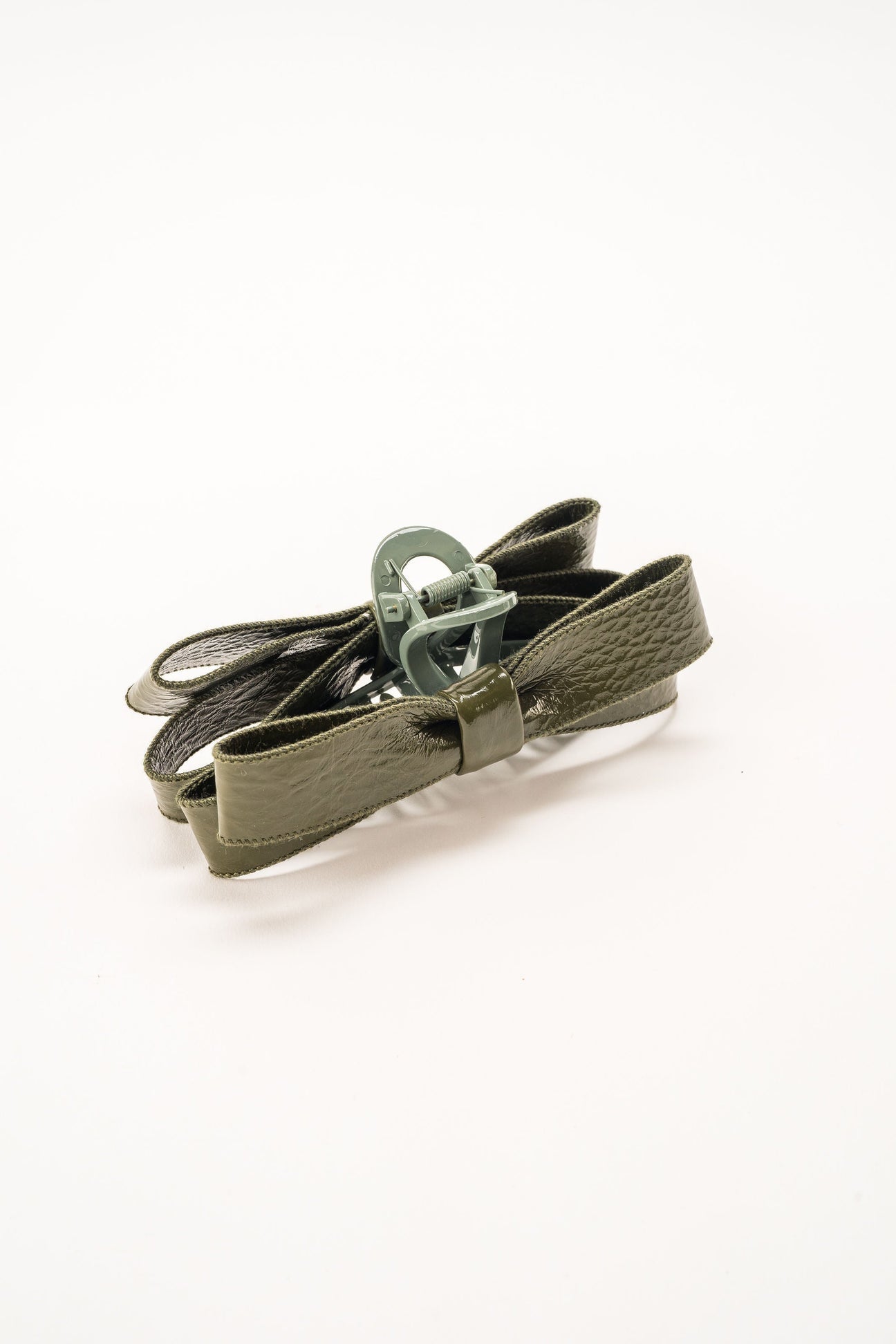 Paige Bow Hair Claw Olive