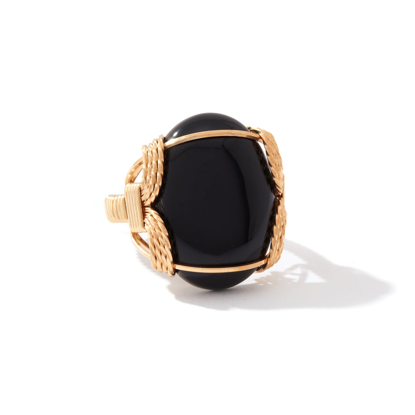 Cabochan Ring Gold - Black 6.0