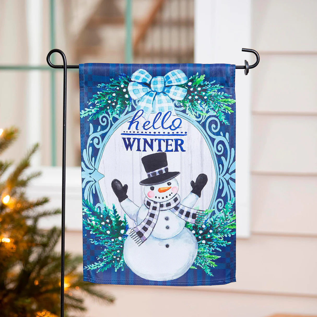 Garden Flag, Winter Snowman Suede