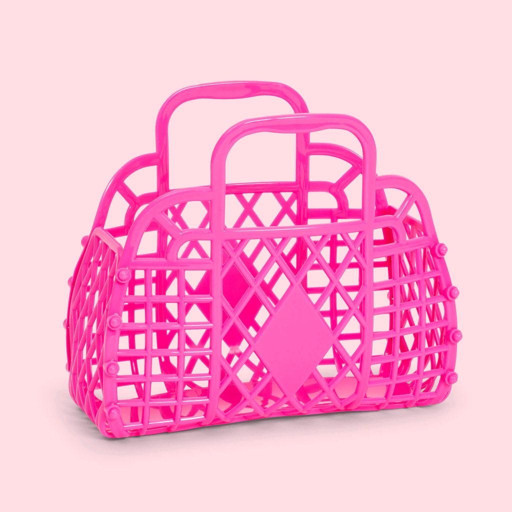 Mini Retro Basket Handbag Berry Pink