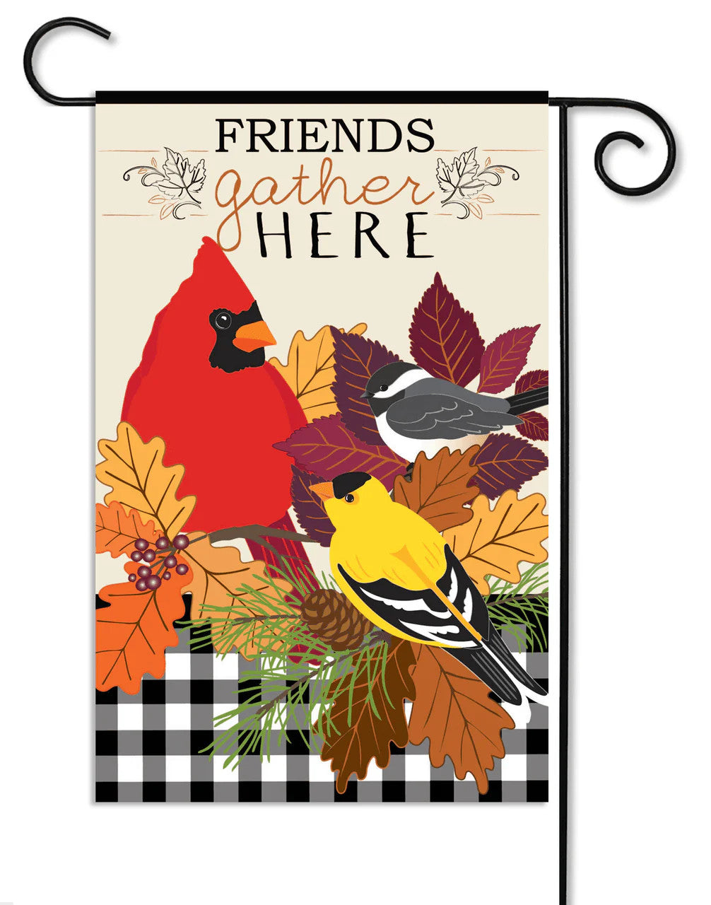 Fall Songbirds Gather Garden Flag